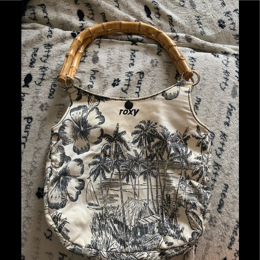 Roxy hand bag with bamboo handles